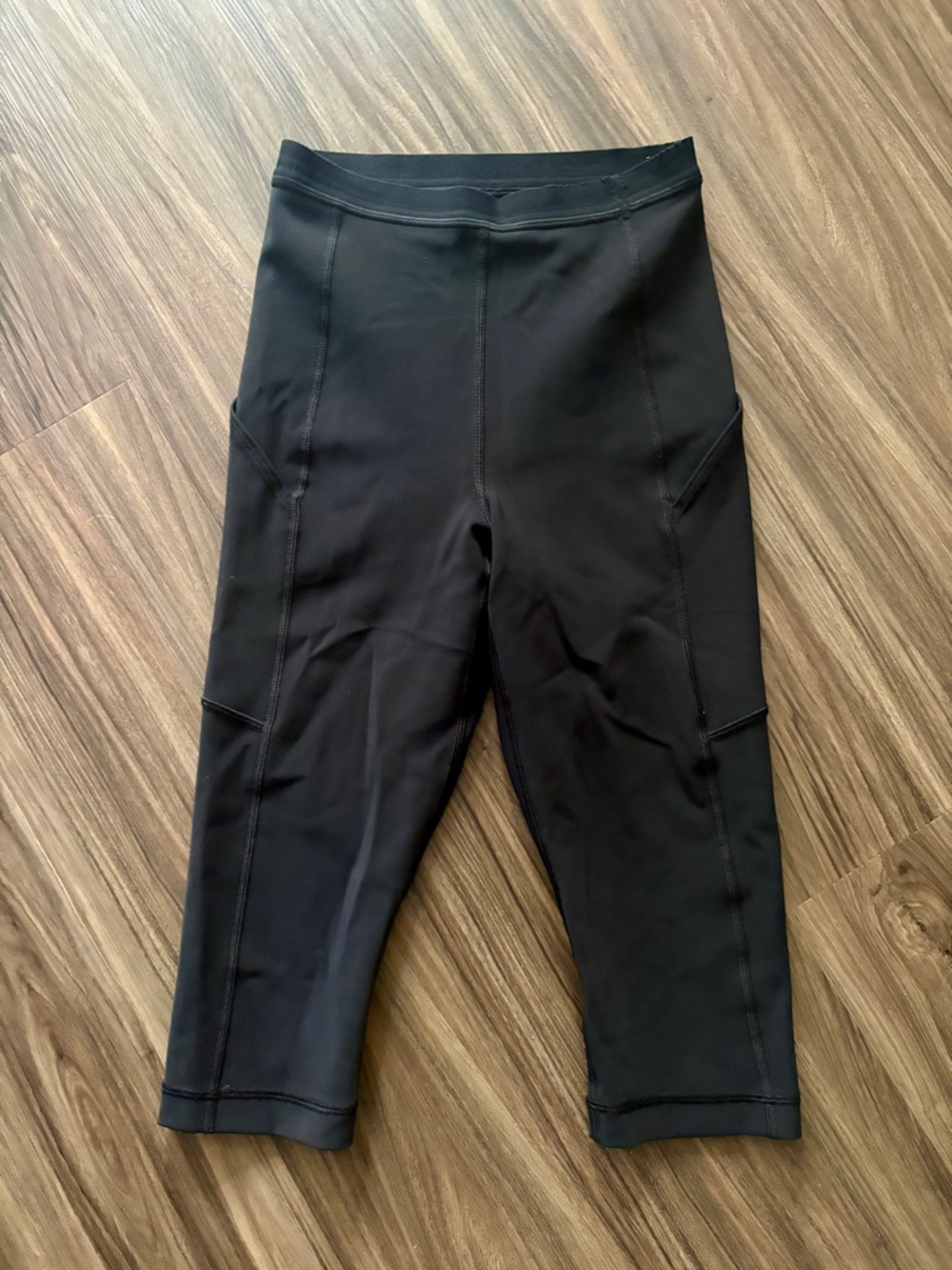 Lululemon Fast and Free Black High-Rise Cropped Leggings With Side Pockets